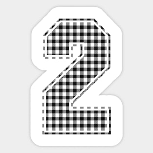 Plaid Number - 2 - Dark Sticker